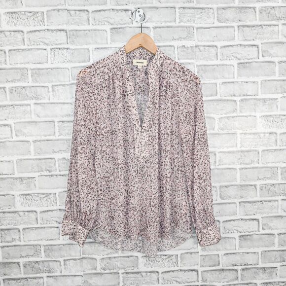 L'Agence Women's Kavita top semi sheer printed size Small - Picture 6 of 8